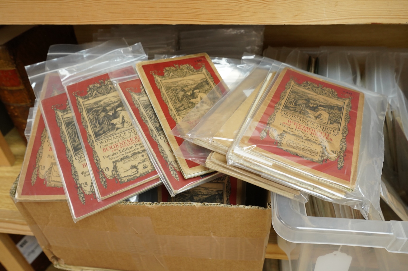 Approx. 150 Ordnance Survey maps, Popular Edition one inch to one mile, covering a substantial area of England, Wales, and Scotland, with a number of duplicates